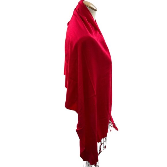 red cashmere silk pashmina shawl scarf HOLIDAY CHRISTMAS - Picture 6 of 6